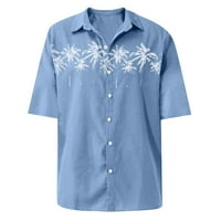 Dizajnerske proljetne ljetne muške Casual pamučne lanene obične košulje kratkih rukava široke košulje