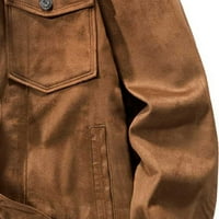 Muške traper jakne, modne traper jakne s kopčanjem na gumb, odbijeni ovratnik, dugi rukav, Casual traper kaputi plus veličine s džepovima